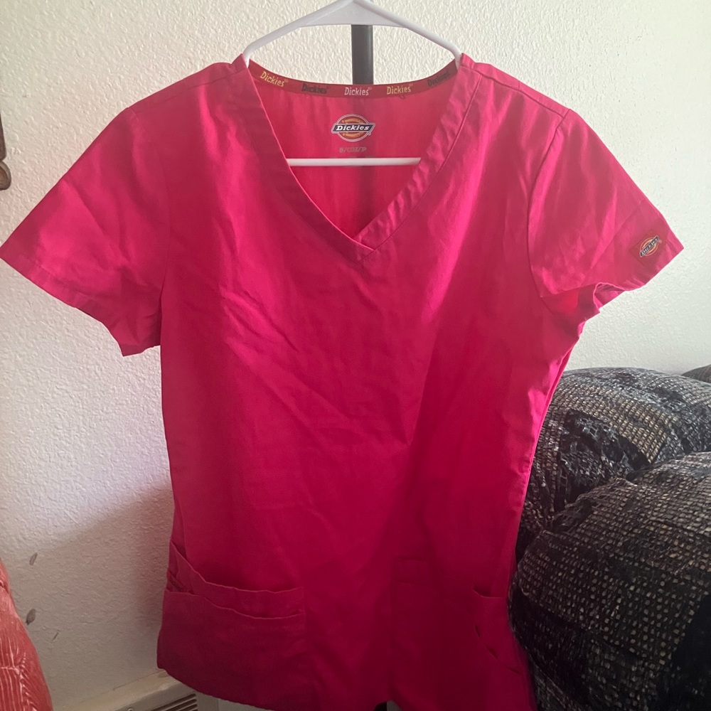 Dickies Women's Bright Pink Short Sleeve Top